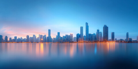 Obraz premium Architectural landscape of modern urban skyline 