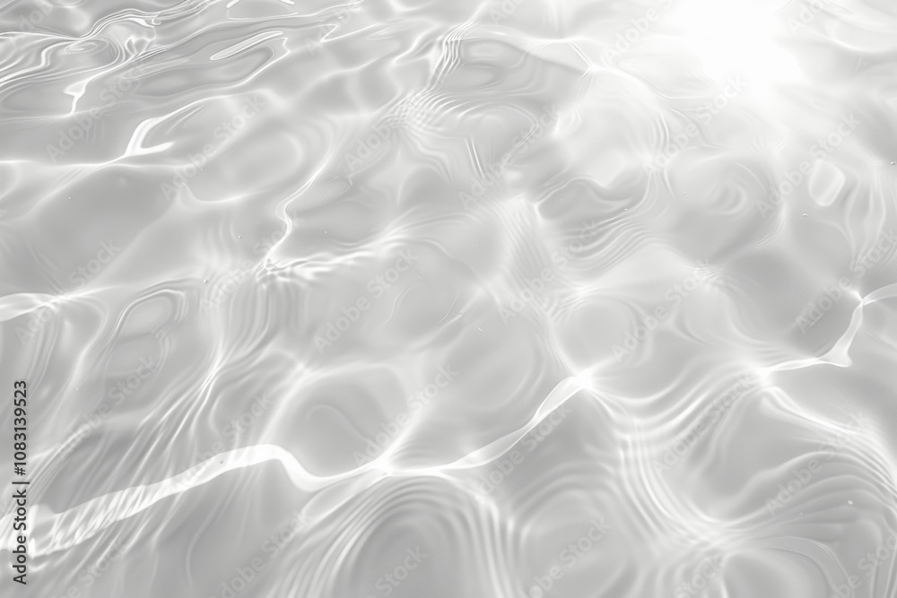 Poster abstract white water texture background with sunlight reflection and ripples