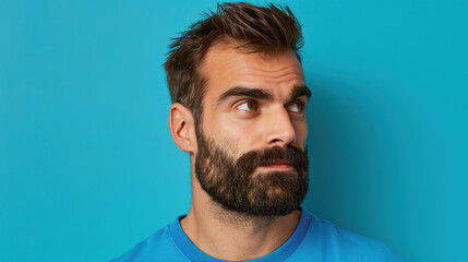 Obraz premium Thoughtful Middle Eastern man gazes away, showcasing a dignified profile. The perfect image for contemplative moments.
