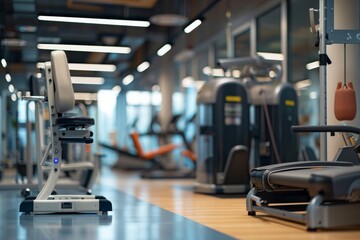 Fototapeta premium Interior of a ultra modern rehabilitation center with tech assisted tools