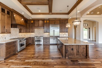 Interior of a contemporary and functional large modern kitchen