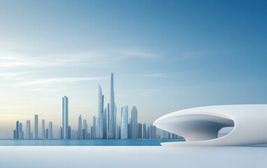 Fototapeta premium Highly developed futuristic technological cityscape 