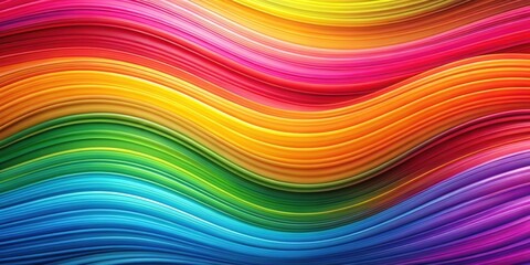 Abstract Colorful Wavy Lines of Vibrant Hues Flowing in a Dynamic Pattern