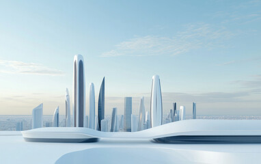 Fototapeta premium Architectural landscape of modern urban skyline 
