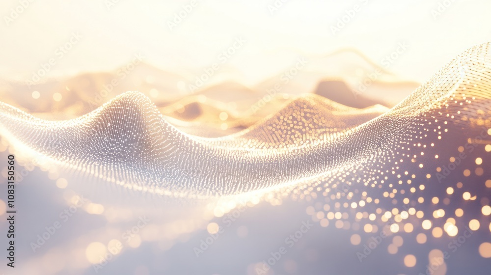 Poster internet concept, showcasing an array of luminous dots and lines forming a complex web on a pristine