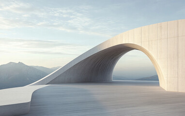 Obraz premium Minimalist modern art building space structure