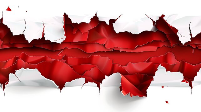 Ripped red paper with space for your message.