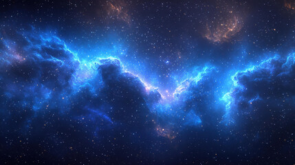 Fototapeta premium Explore the breathtaking blue nebula amidst a starfield, perfect for scifi themes and astronomy enthusiasts.