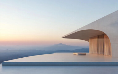 Fototapeta premium Minimalist modern art building space structure 