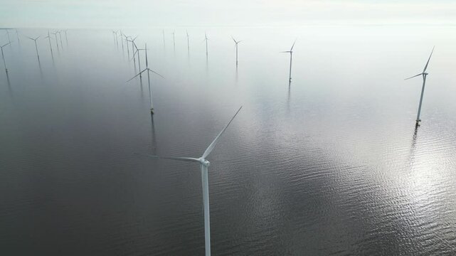 View of an offshore windpark, Breezanddijk, The Netherlands