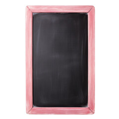 Fototapeta premium A simple blackboard and chalk set against white, perfect for creative arts or educational displays.