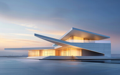 Fototapeta premium Minimalist modern architecture and spatial structure