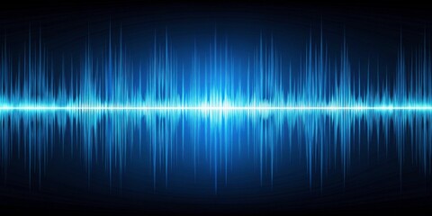 Obraz premium Blue audio waveform background with digital sound waves, music, technology, abstract, digital, sound, waves
