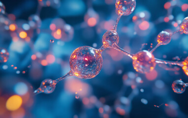 A demonstration of structural relationships and interactions between molecules in the microcosmic world
