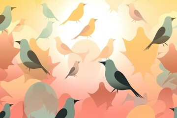 Naklejka premium seamless pattern with birds