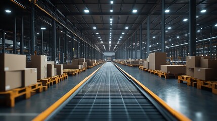 Modern warehouses with automated conveyor belt sorting mechanisms with efficiently process parcels and prepare them for delivery