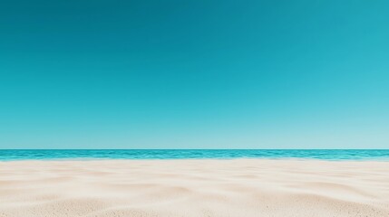 Obraz premium Serene Coastal Scene with Clear Blue Sky and Sand