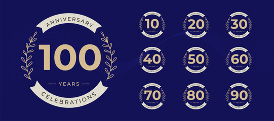 Anniversary collections logo design template