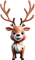 reindeer in christmas smile happy
