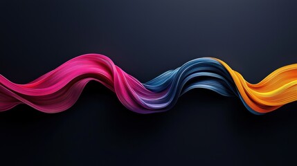 Abstract multicolored wave pattern on dark background