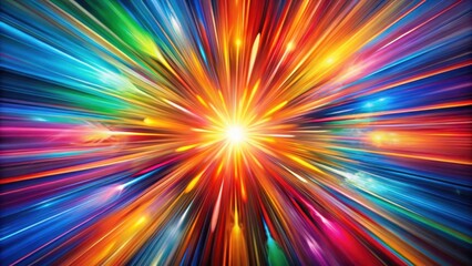 Obraz premium A burst of vibrant colors radiating outward from a bright center, creating a dazzling and energetic abstract pattern.