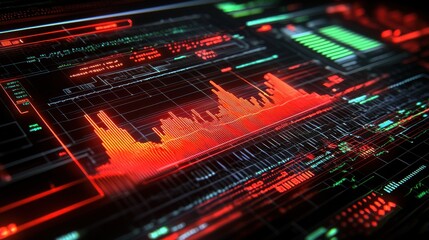 Obraz premium Futuristic Data Visualization on Digital Interface