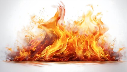 Fototapeta premium fire and flames isolated on white or transparent