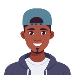 Obraz premium Portrait of smiling man wearing hat