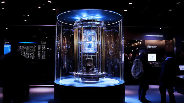 At the consumer electronics show in las vegas, nevada, ibm q system one, a quantum computer, was on display. Quantum. Illustration