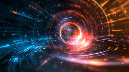 Obraz premium Financial data flow quant quantum market trade. Quantum. Illustration