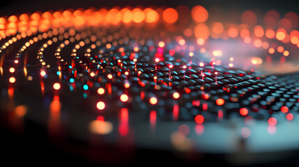 Obraz premium A closeup of the display revealing the intricate arrangement of quantum dots. Quantum. Illustration