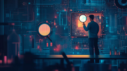 Cybersecurity Expert Investigating Digital Anomaly 