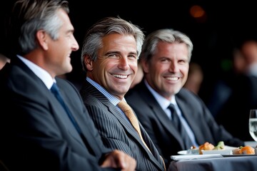 Group of business executives in formal attire enjoying a corporate meal symbolizing professionalism networking and social dining in a collaborative setting