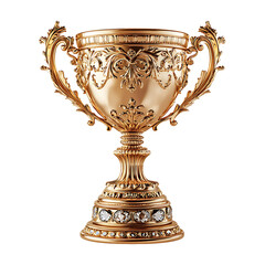 Fototapeta premium A golden trophy isolated on transparent background