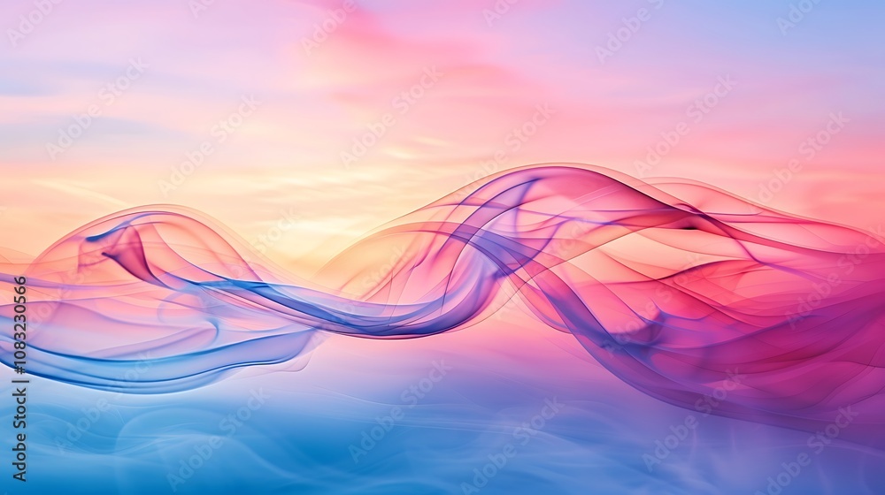 Canvas Prints A colorful abstract representation of flowing smoke against a soft gradient background.