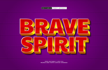 brave spirit editable text effect with a play and kids text style