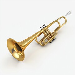 Naklejka premium Music instrument trombone for playing hobby on white isolated