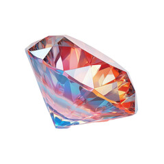 Fototapeta premium 3D render of a shiny diamond isolated on transparent background