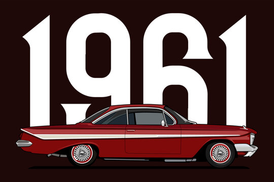 classic red car show party with background design icon vector