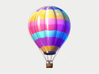 Fototapeta premium Vibrant hot-air balloon isolated on transparent background PNG for creative design projects and travel-themed visual content