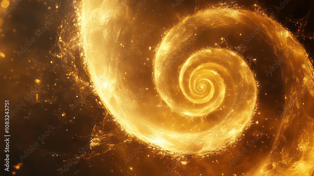Wall mural stock illustration of an abstract space background with a golden spiral. astrology and astronomy ill