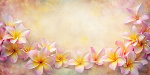 Obraz premium Delicate Pink and Yellow Flowers on a Softly Blurred Background with an Open Space for Text