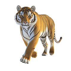 Obraz premium tiger walking isolated on transparent background