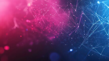 Science and technology presentation template. Plexus style.