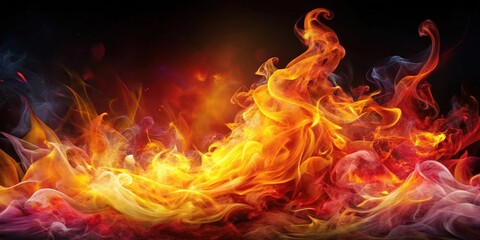 Fototapeta premium Abstract fiery inferno with swirling smoke and red and orange hues, a mesmerizing dance of heat and light.