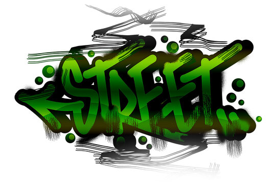 Vector Transparente.png Graffiti Street Word Green 3d style 2025 4k
