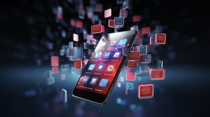 smartphone screen displaying news feed with headlines, images, and notifications.