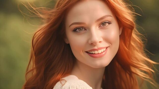 gorgeous red women smiling, smilling women, red hair women, russian model, gorgeous russian model, red hair girl smilling at camera, women stock videos
