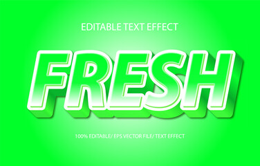 Naklejka premium Fresh editable text effect, 3D editable text template