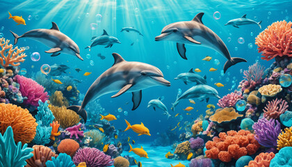 Obraz premium coral reef and fish